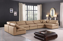 Load image into Gallery viewer, Comfy - 7 Piece Faux Leather Modular Armless Sectional - Tan