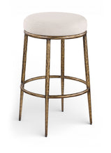 Load image into Gallery viewer, Ferro - Performance Fabric Upholstered Backless Bar Stool - Antique Brass