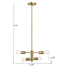 Load image into Gallery viewer, Trellis - 4 Lights Modern Gold Chandelier Vintage Pendant Fixture For Living Room - Clear / Gold