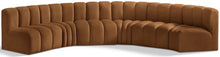 Load image into Gallery viewer, Arc - Velvet 6 Piece U-Shaped Modular Sofa - Saddle
