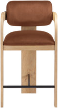 Load image into Gallery viewer, Cedra - Velvet Performance Fabric Upholstered Counter Stool - Cognac