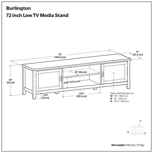 Burlington - Low TV Media Stand - Mahogany - Ego Home Furniture