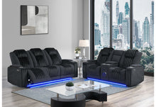 Load image into Gallery viewer, U8000 - 2 Piece Living Room Set (Power Console Reclining Loveseat, Power Reclining Sofa With Power Headrest) - Black
