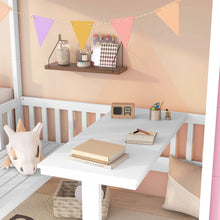 Load image into Gallery viewer, Twin Over Twin Bunk Bed With Changeable Table, Bunk Bed Turn Into Upper Bed And Down Desk
