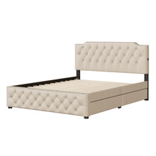 Load image into Gallery viewer, Upholstered Platform Bed With 2 Drawers And 2 Sets Of USB Ports On Each Side, Fabric
