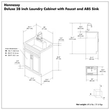 Load image into Gallery viewer, Hennessy - Deluxe Laundry Utility Sink And Cabinet
