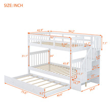 Load image into Gallery viewer, Stairway Bunk Bed With Storage And Guard Rail For Bedroom