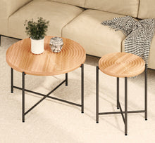 Load image into Gallery viewer, Coffee And End Table Set Waterproof Cover (Set of 2) - Natural Wood / Brown