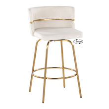 Load image into Gallery viewer, Cinch - Glam / Art Deco Fixed Height Counter Stool With Swivel With Round Footrest (Set of 2)