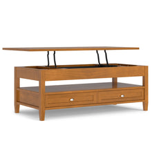 Load image into Gallery viewer, Warm Shaker - Lift Top Coffee Table With Hidden Storage And Lift Top Functionality - Brown