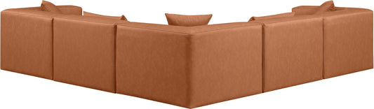 Cube - 5 Piece Modular Corner Sectional - Cognac