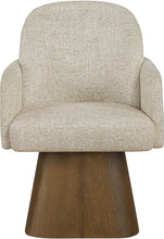 Load image into Gallery viewer, Marlowe - Linen Textured Fabric Upholstered Swivel Dining Arm Chair - Stained Brown