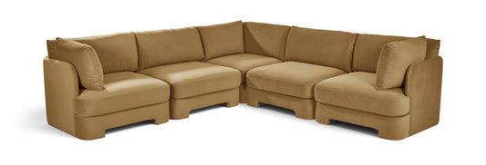 Hammond - Velvet Performance Fabric Upholstered 5 Piece Corner Sectional - Ego Home Furniture