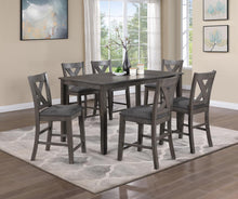 Load image into Gallery viewer, D160 - 7 Piece Dining Room Set (Counter Height Table, 6 Counter Chairs) - Gray