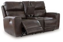 Load image into Gallery viewer, Crossplex - Power Reclining Loveseat / Console / Adjustable Headrest - Smoke