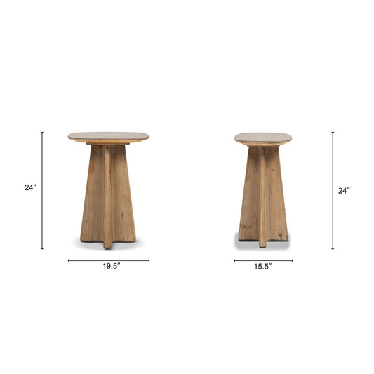 Clarence - Rectangular End Table - Antique Brown