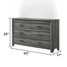 Load image into Gallery viewer, Denver - 6 Drawer Dresser - Gray