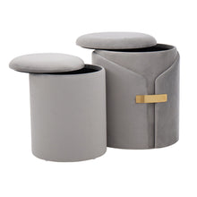 Load image into Gallery viewer, Dahlia - Contemporary / Glam Nesting Ottoman Set