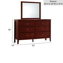 Load image into Gallery viewer, Daniel - Dresser, 6 Drawer Storage - Cherry