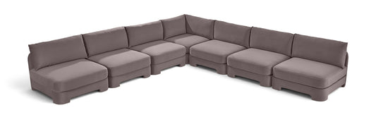 Hammond - Velvet Performance Fabric Upholstered 7 Piece Armless Sectional - Ego Home Furniture