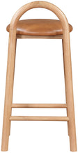 Load image into Gallery viewer, Calvin - Faux Leather Stool - Light Brown Legs