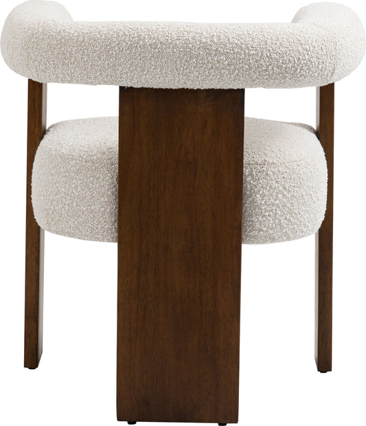 Barrel - Dining Chair - Dark Brown / Cream