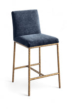 Load image into Gallery viewer, Reeves - Chenille Fabric Upholstered Counter Stool (Set of 2) - Gold Base