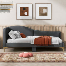 Load image into Gallery viewer, Upholstered Daybed With Headboard And Armrest, Support Legs