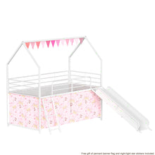 Load image into Gallery viewer, Jack - House Loft Bed With Slide And Curtain Set