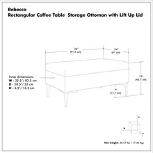Load image into Gallery viewer, Rebecca - Multifunctional Coffee Table Storage Ottoman With Lift Up Lid