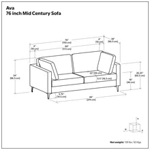 Load image into Gallery viewer, Ava - Mid Century Sofa, Upholstered