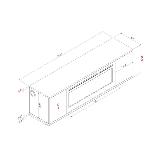 Mason - Entertainment Unit With Bluetooth Speaker And LED Lighting - Natural