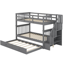 Load image into Gallery viewer, Stairway Bunk Bed With Storage And Guard Rail For Bedroom