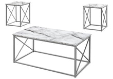 Load image into Gallery viewer, Table Set, Coffee, End, Side, Accent, Living Room, Marble Look Laminate, Contemporary & Modern (Set of 3)