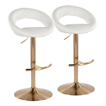 Load image into Gallery viewer, Posh - Contemporary / Glam Adjustable Barstool With Swivel With Rounded T Footrest (Set of 2)