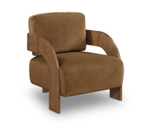 Load image into Gallery viewer, Cedra - Velvet Performance Fabric Upholstered Accent Chair - Brown Frame