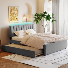 Load image into Gallery viewer, Upholstered Platform Bed With Trundle