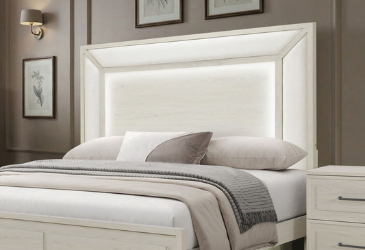 Clara - Queen Bed With LED - Beige