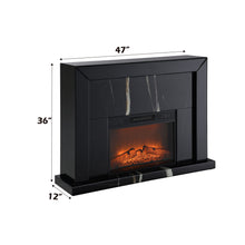 Load image into Gallery viewer, Drisana - Mirrored Fireplace - Black