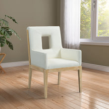 Load image into Gallery viewer, Gwendolyn - Faux Leather Dining Arm Chair With Natural Frame