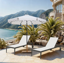 Load image into Gallery viewer, Amalfi - Aluminum Patio Umbrella - Light Brown Base / Black Pole