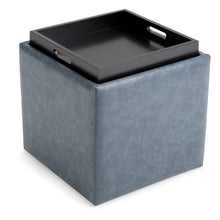 Load image into Gallery viewer, Rockwood - Upholstered Cube Storage Ottoman With Tray