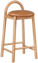 Load image into Gallery viewer, Calvin - Faux Leather Stool - Light Brown Legs