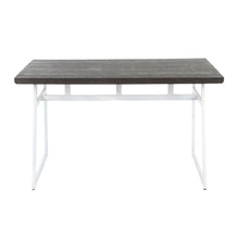 Load image into Gallery viewer, Geo - Industrial Dining Table - Vintage White / Espresso