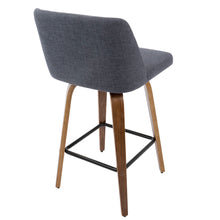 Load image into Gallery viewer, Toriano - Mid Century Modern Fixed Height Counter Stool & Square Footrest (Set of 2)