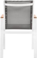 Load image into Gallery viewer, Nizuc - Outdoor Patio Dining Arm Chair With White Frame And Natural Arms (Set of 2)