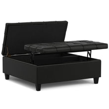 Load image into Gallery viewer, Harrison - Large Square Coffee Table Storage Ottoman - Black