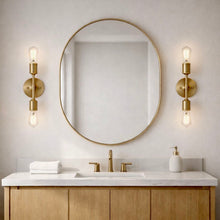 Load image into Gallery viewer, Reverie - Double Lights Bathroom Wall Sconce Over Mirror - Clear / Gold