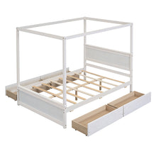 Load image into Gallery viewer, Canopy Platform Bed With Drawers, Support Slats, No Box Spring Needed