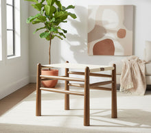 Load image into Gallery viewer, Santos - Faux Leather Upholstered Bench - Walnut Frame